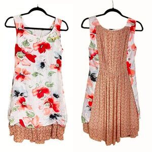 Nick & Mo Anthropologie Pattern Sleeveless Mini Preppy Dress Womens Size Small